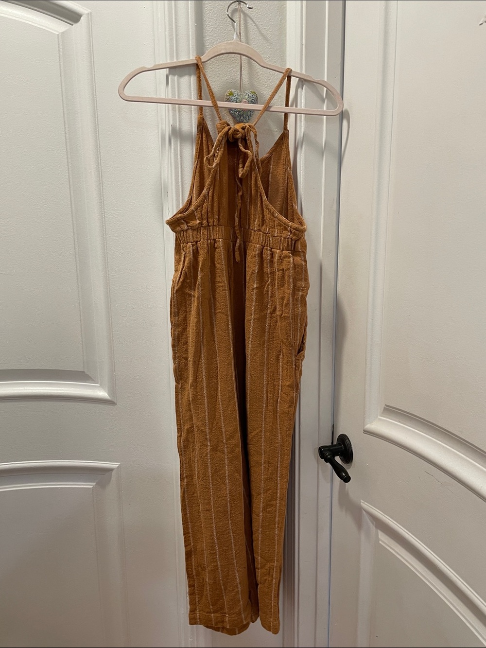 Cost Plus World Market Rust Brown Striped Knit Romper - Picture 5 of 7